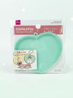 Daiso Oshikatsu Heart Decoration Key Holder Mint Green 💚